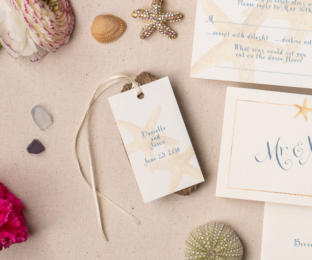 Chic Starfish Favor Tags