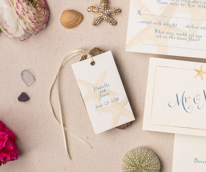 Chic Starfish Favor Tags