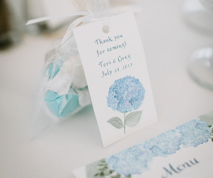 classic hydrangea wedding favor tag Scarlet Roots photo