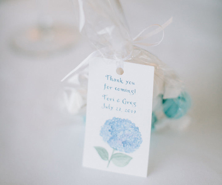 classic hydrangea wedding favor tag Scarlet Roots photo