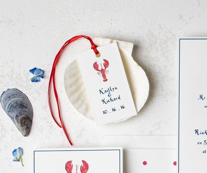 Classic lobster favor tags