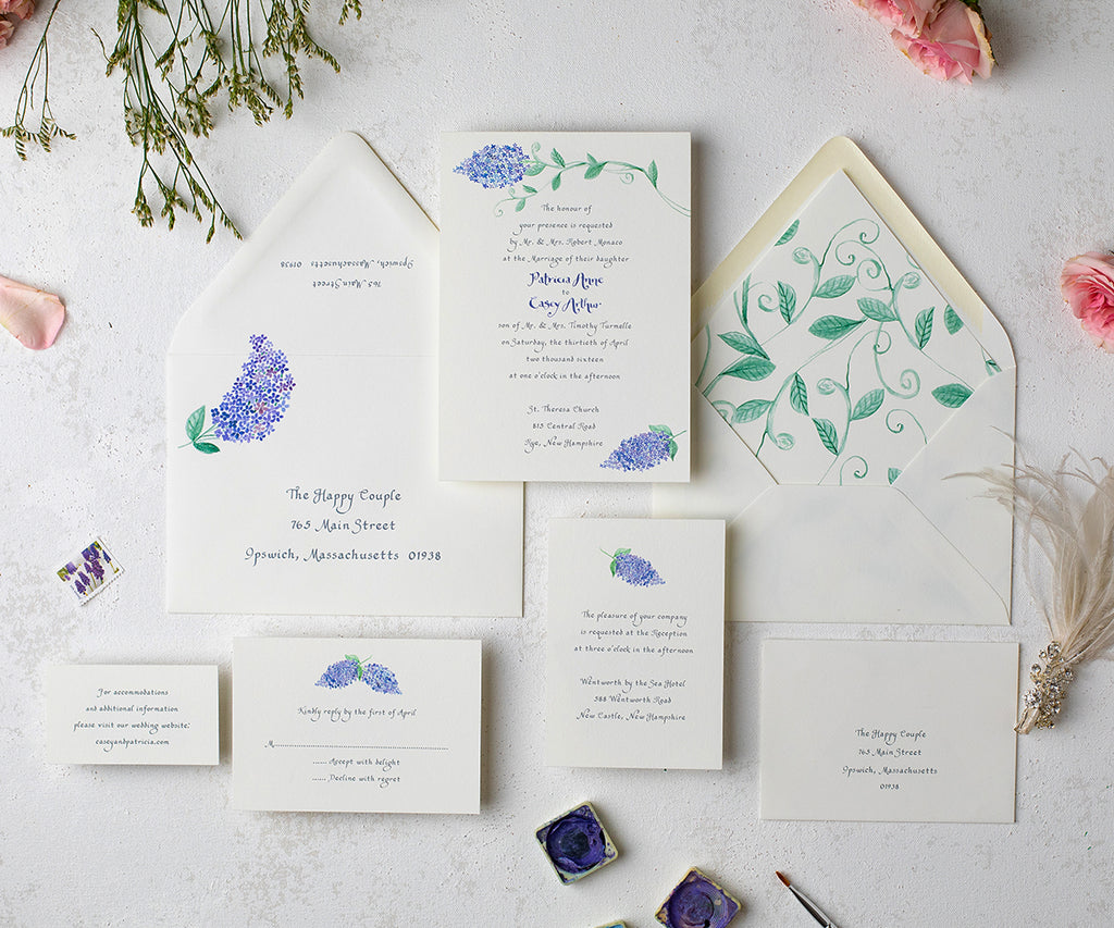 Classic Lilac Wedding invitation