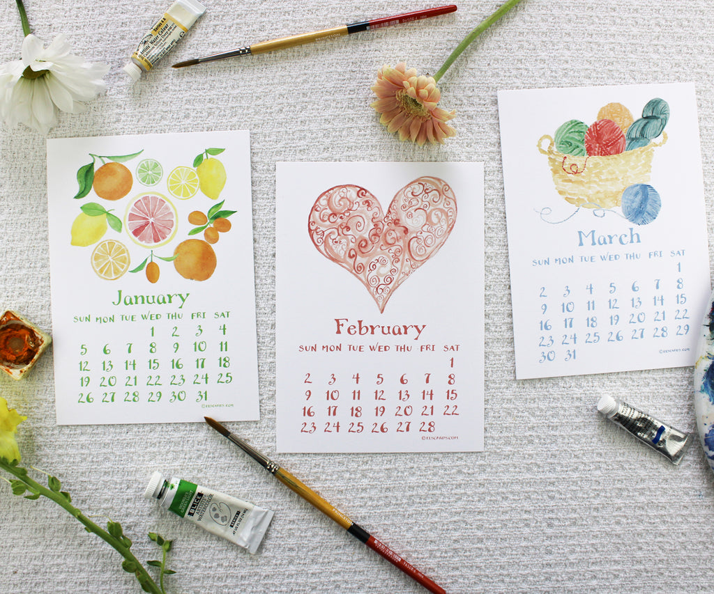 2025 Watercolor A Colorful Year Desk Calendar – El's Cards