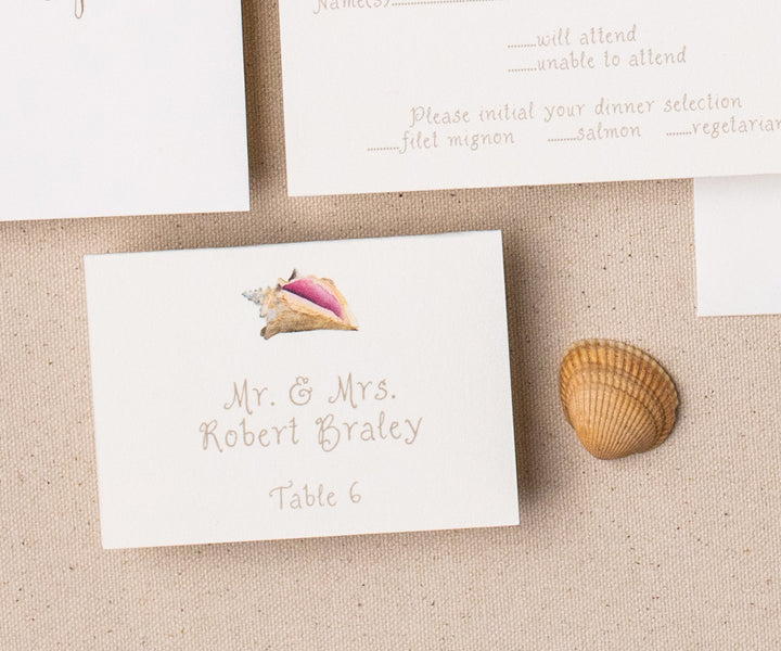 Conch Shell place card Jenn Bakos photo