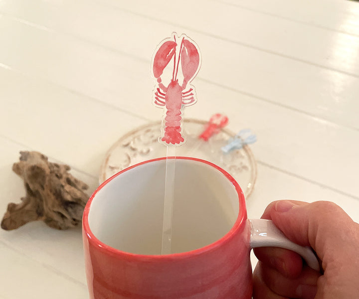 coral lobster stir stick