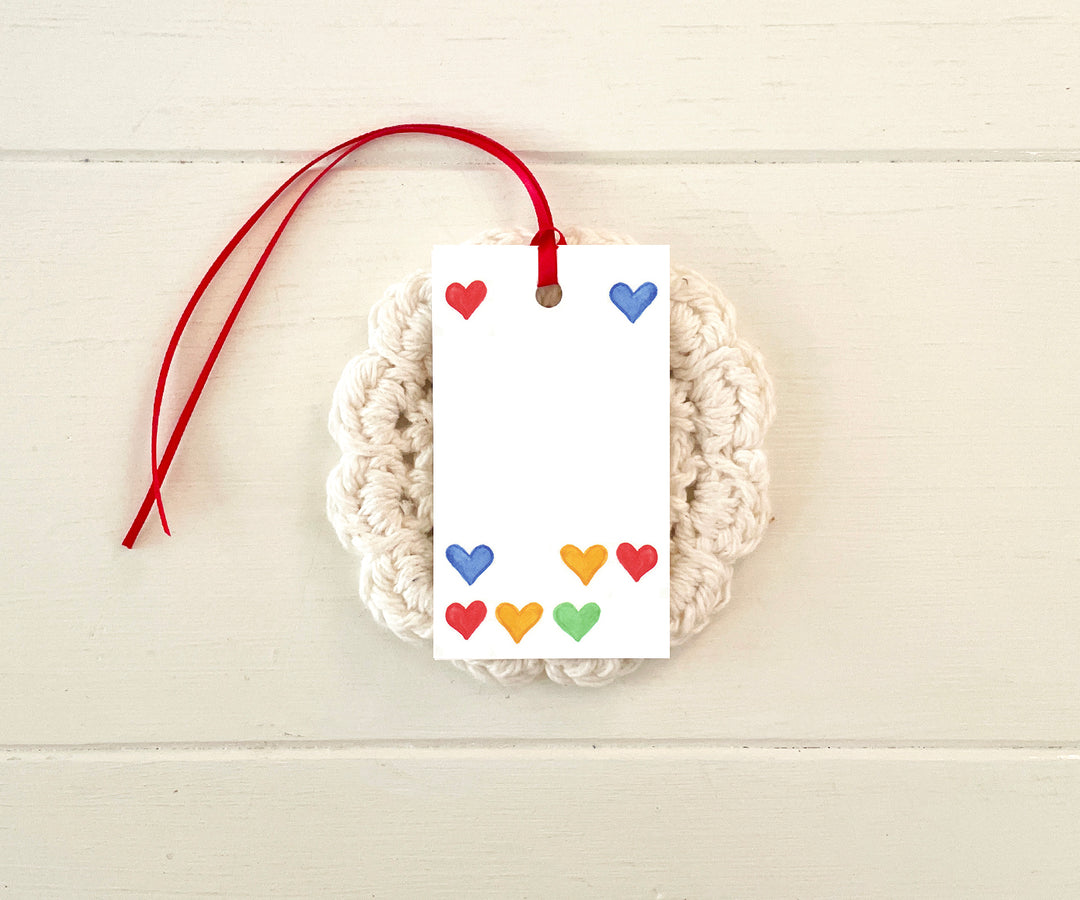 Crayon Box Hearts Gift Tags