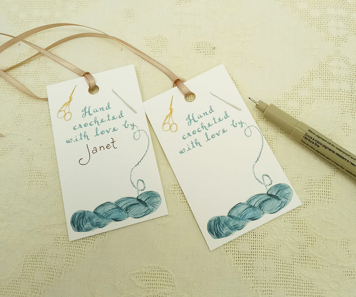 crochet gift tags