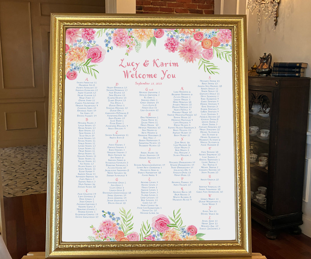 Dahlia Bouquet Seating Chart