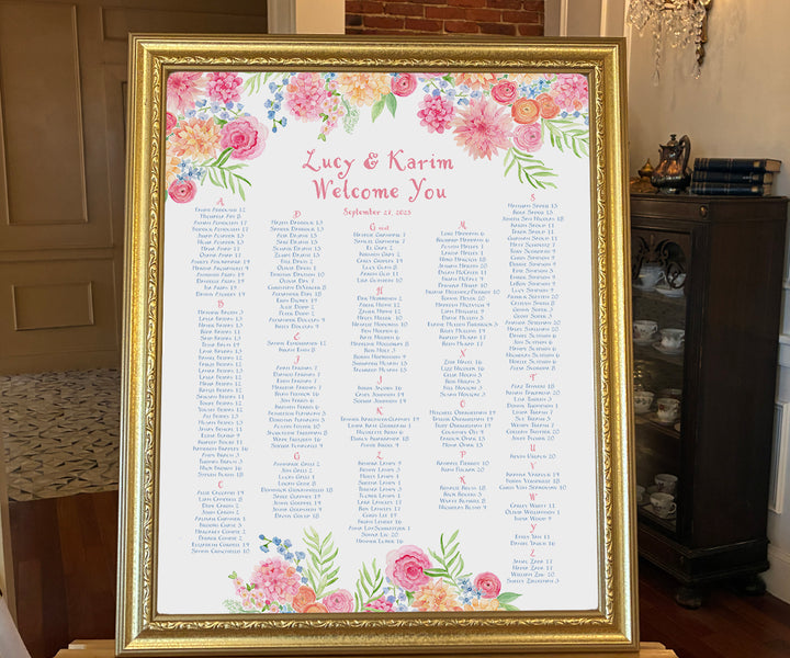 Dahlia Bouquet Seating Chart