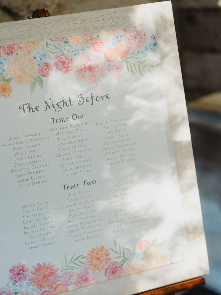 Dahlia Bouquet Seating Chart