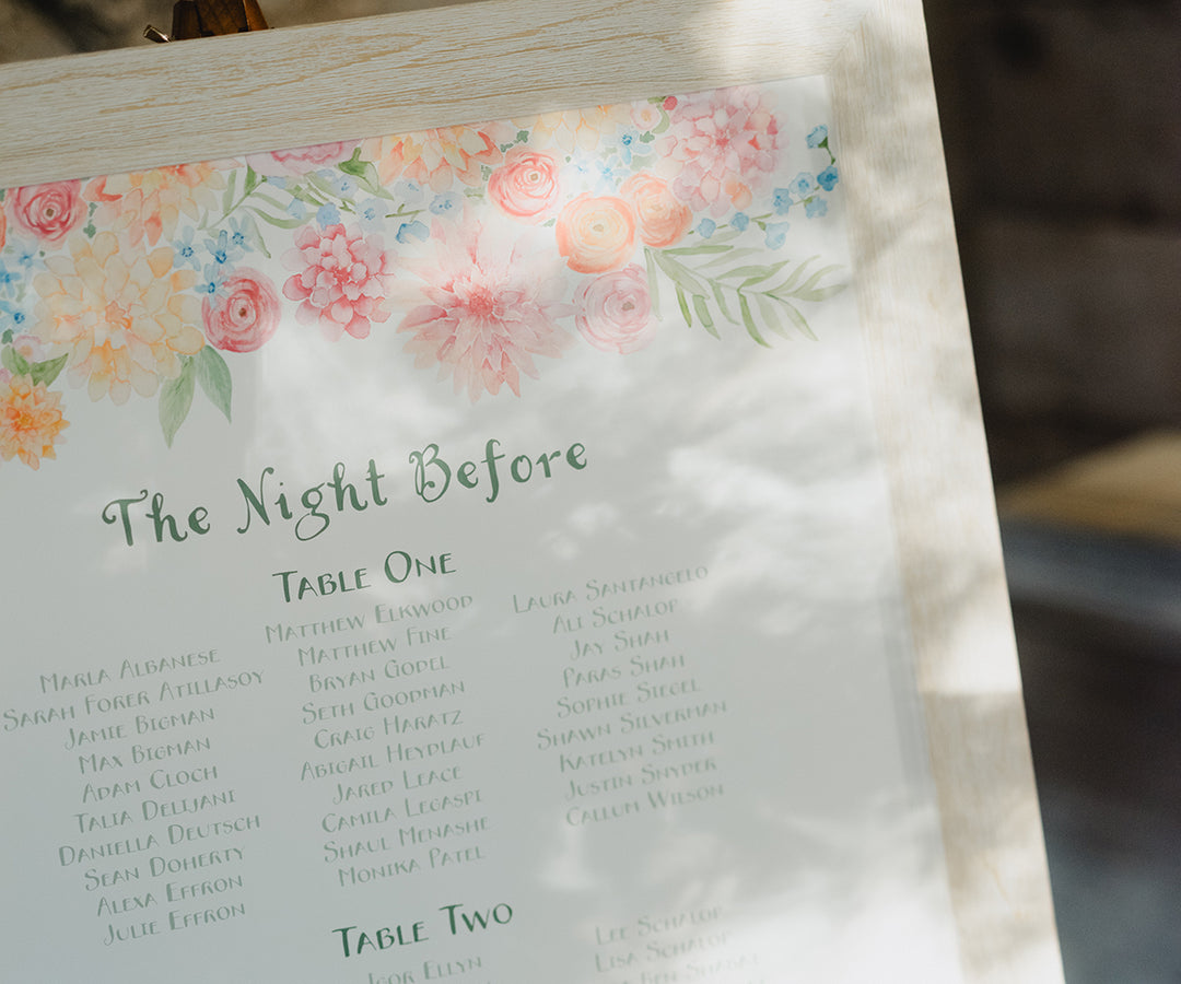 Dahlia Bouquet Seating Chart