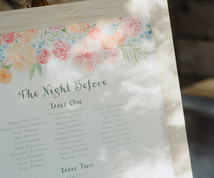 Dahlia Bouquet Seating Chart