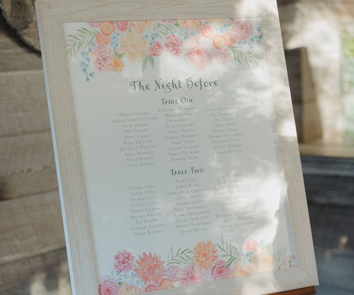 Dahlia Bouquet Seating Chart