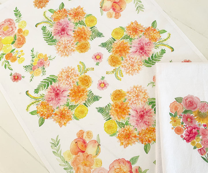 Elegant Bouquet Tea Towel