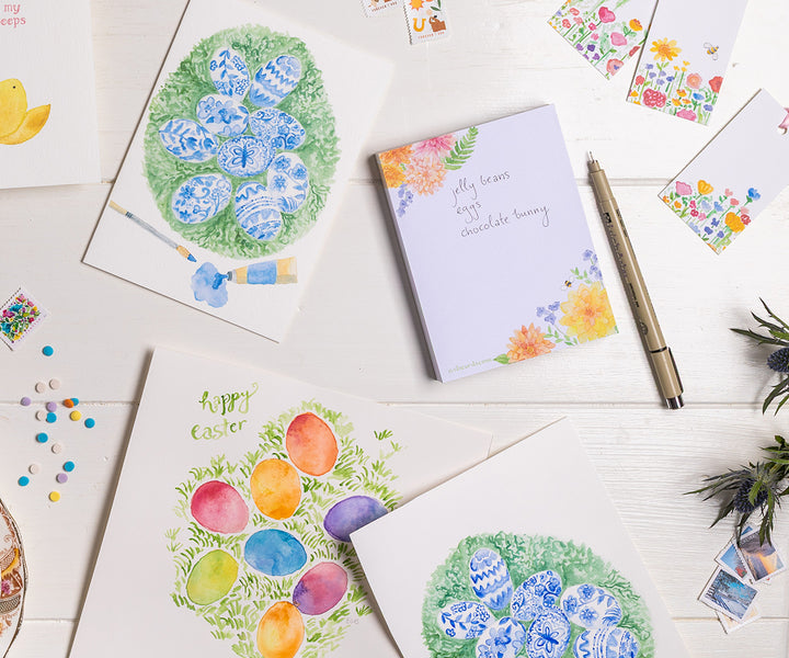 Painting Eggs Easter Card