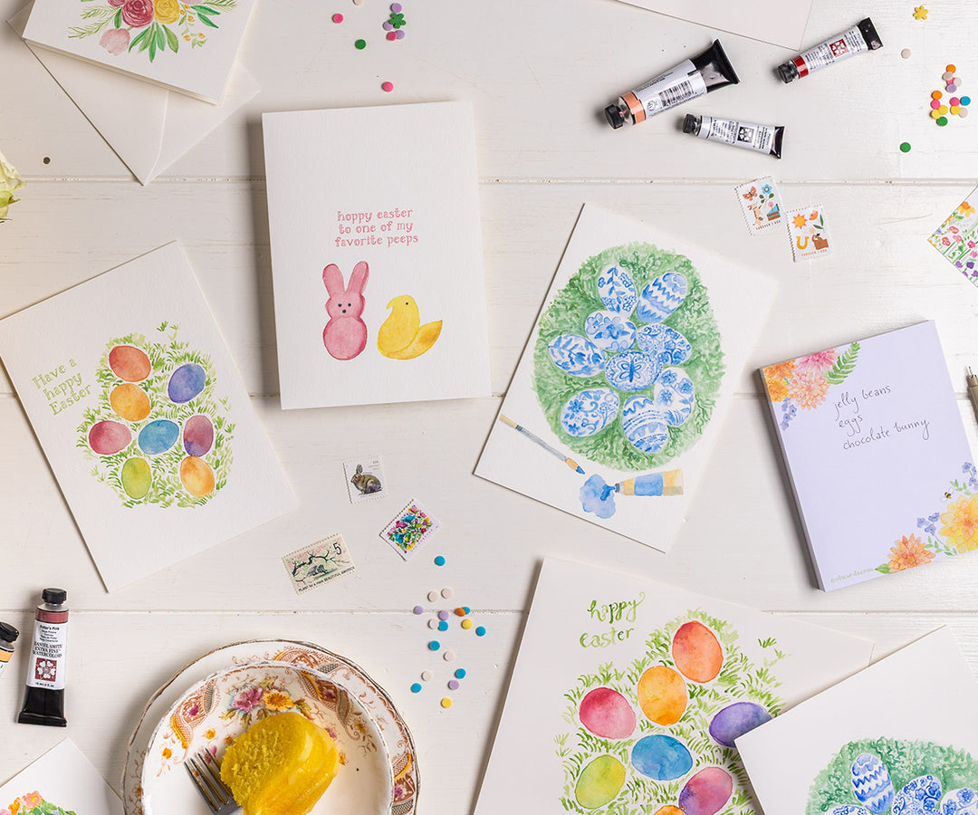 Painting Eggs Easter Card