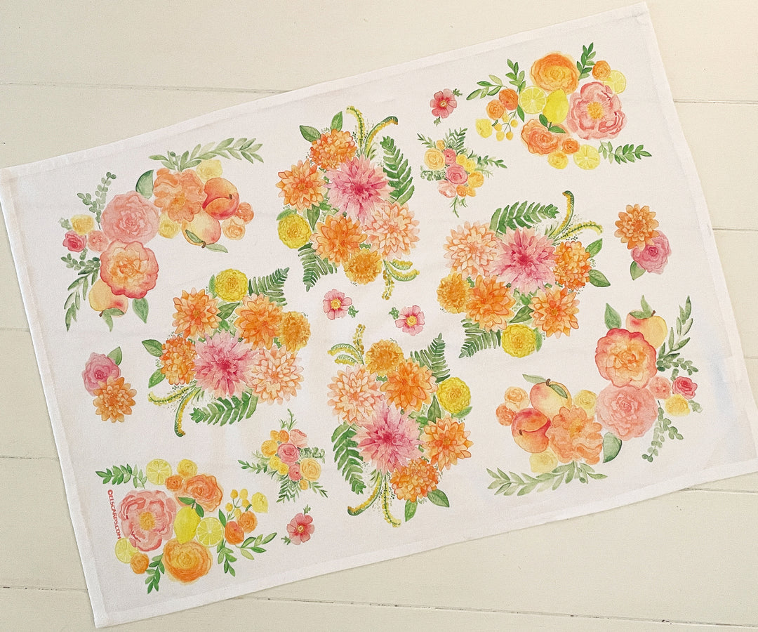 Elegant Bouquet Tea Towel