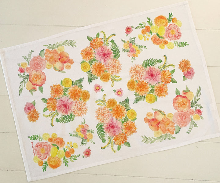 Elegant Bouquet Tea Towel