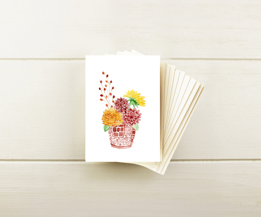 Fall Flowers note cards