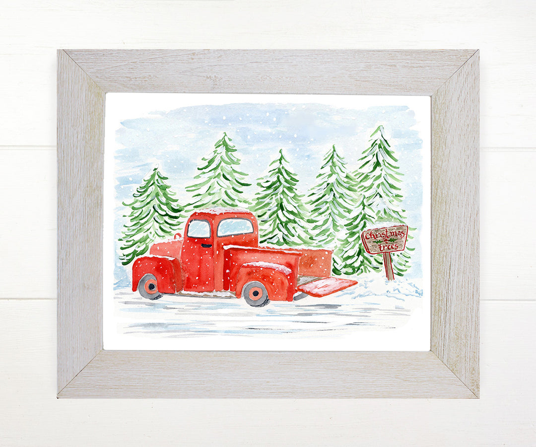 Farm Truck Christmas Print