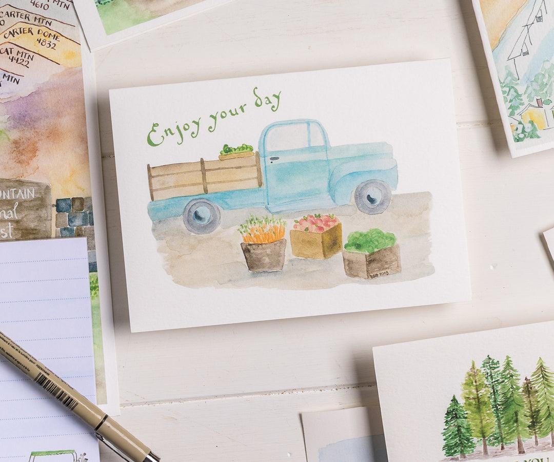 Summer Farm Truck Card
