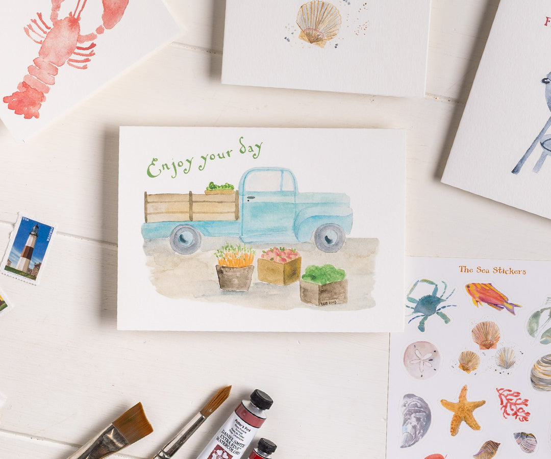 Summer Farm Truck Card