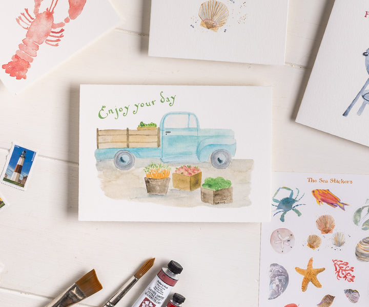 Summer Farm Truck Card