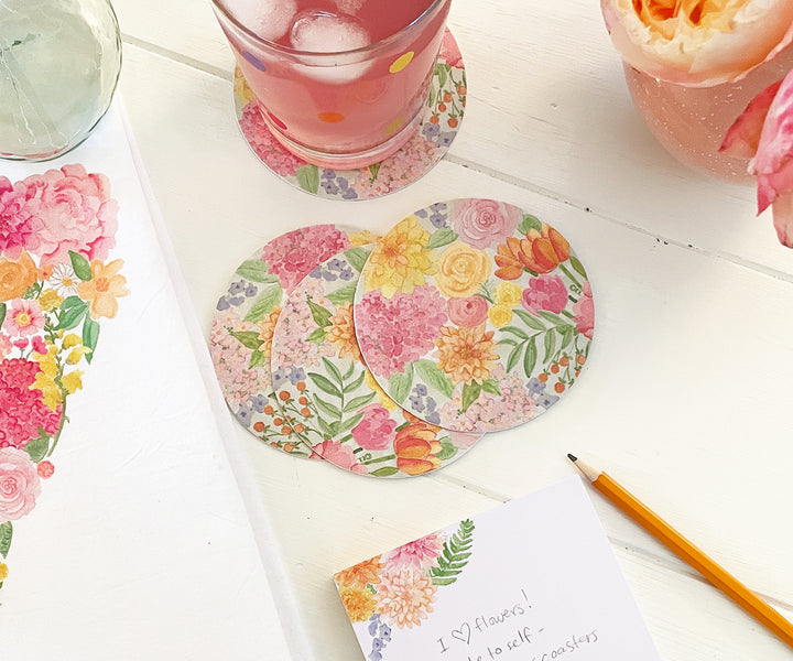 Elegant Bouquet Drink Coasters