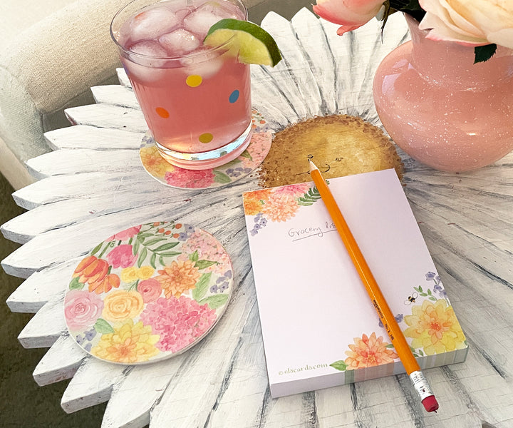 Mini Dahlia & Delphinium Notepad