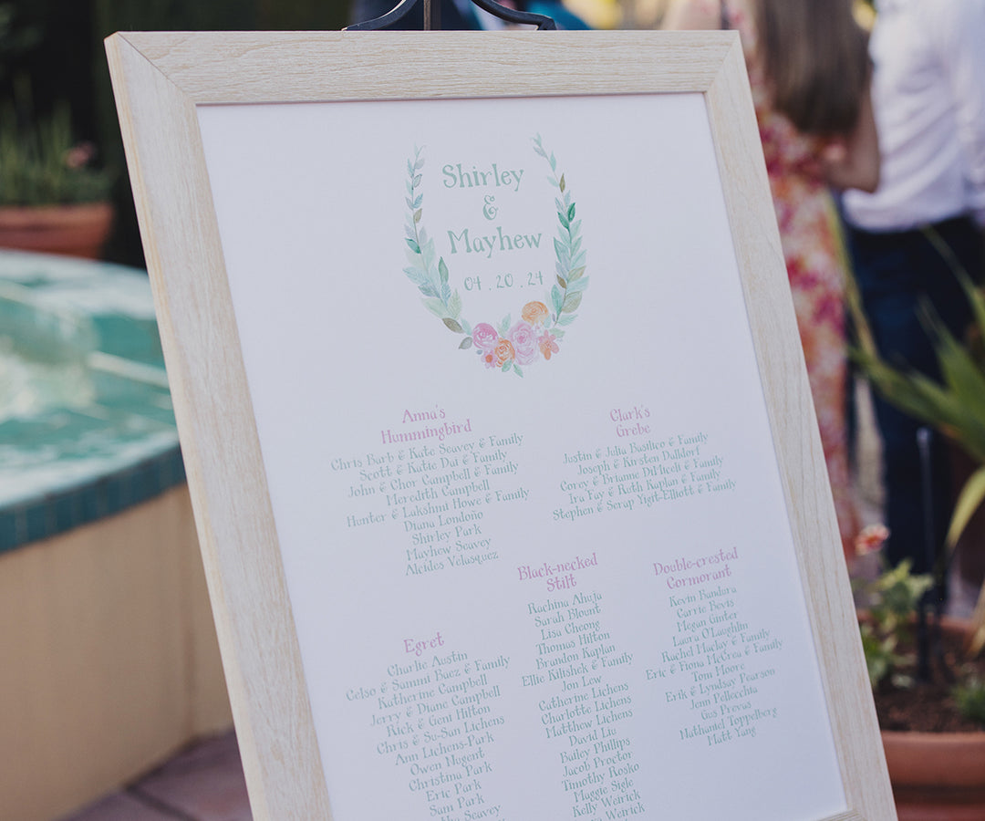 Floral Wreath Seating Chart