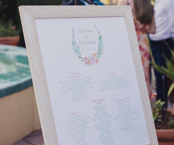 Floral Wreath Seating Chart