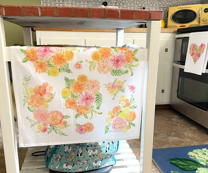Elegant Bouquet Tea Towel