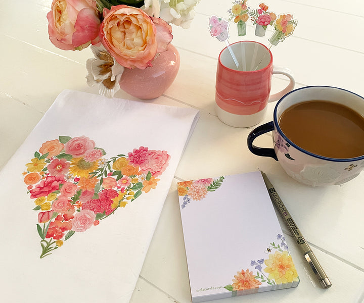 Mini Dahlia & Delphinium Notepad
