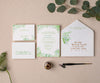 Flourishing greens wedding invitations