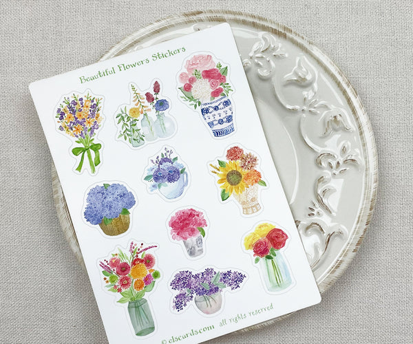 Beautiful Flowers Sticker Sheet – El's Cards