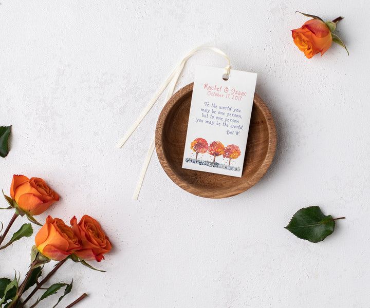 Foliage Trees wedding favor tag