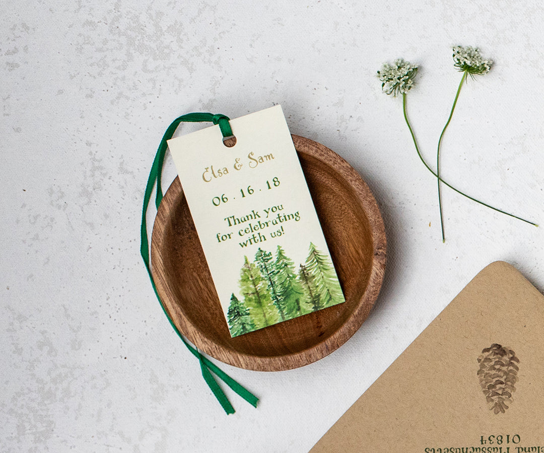 Forest pines favor tag