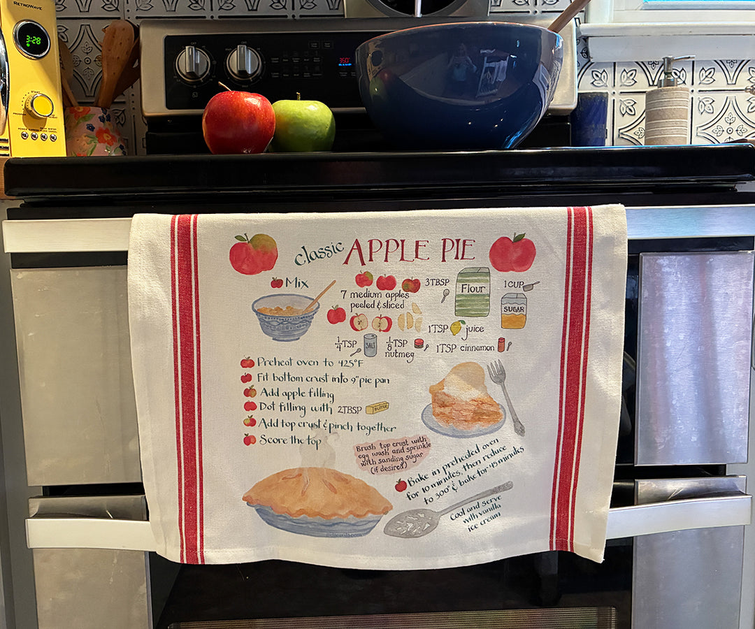Apple Pie Recipe Tea Towel