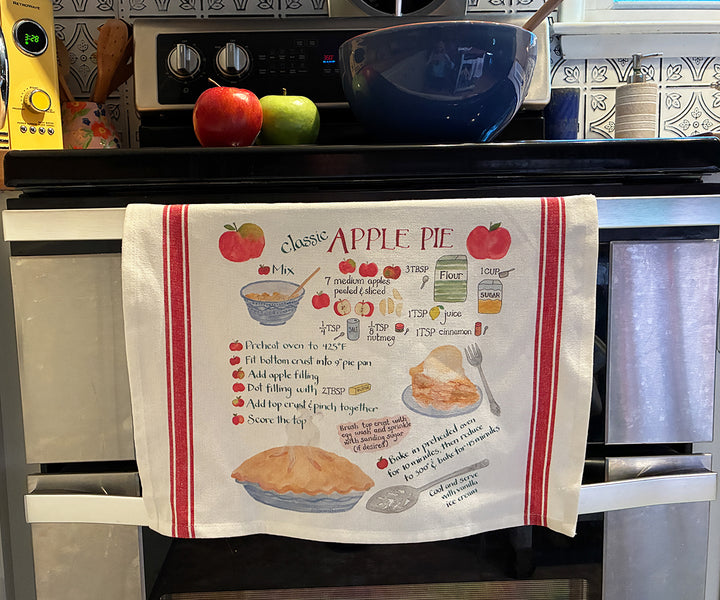 Apple Pie Recipe Tea Towel