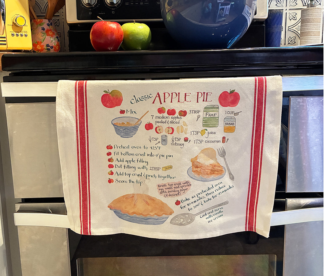 Apple Pie Recipe Tea Towel