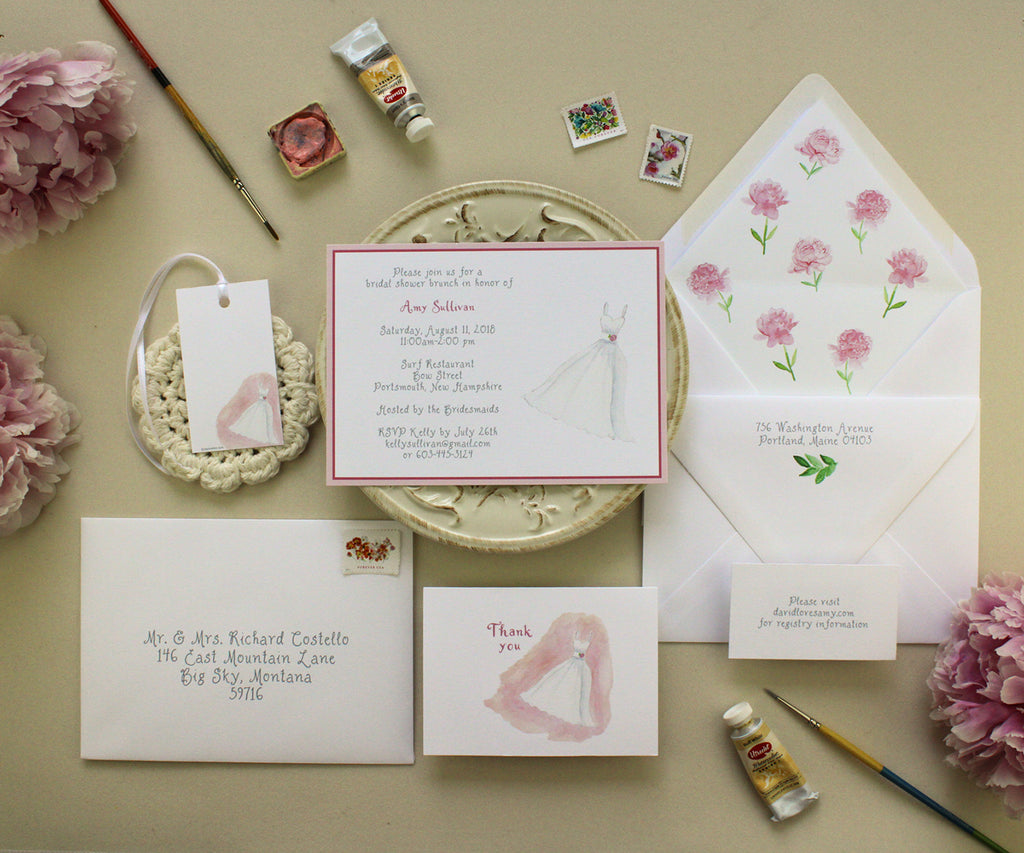 bridal shower invitations with dress Wedding Invitation – El's Cards midi dress Zara Flocked Print Dress Coat Size:6 MP you can personalize the