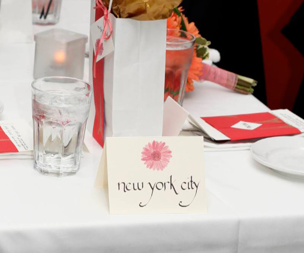 Gerbera Daisy table number by Liam Crotty Photography