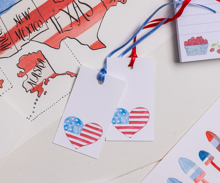 American Heart Gift Tags