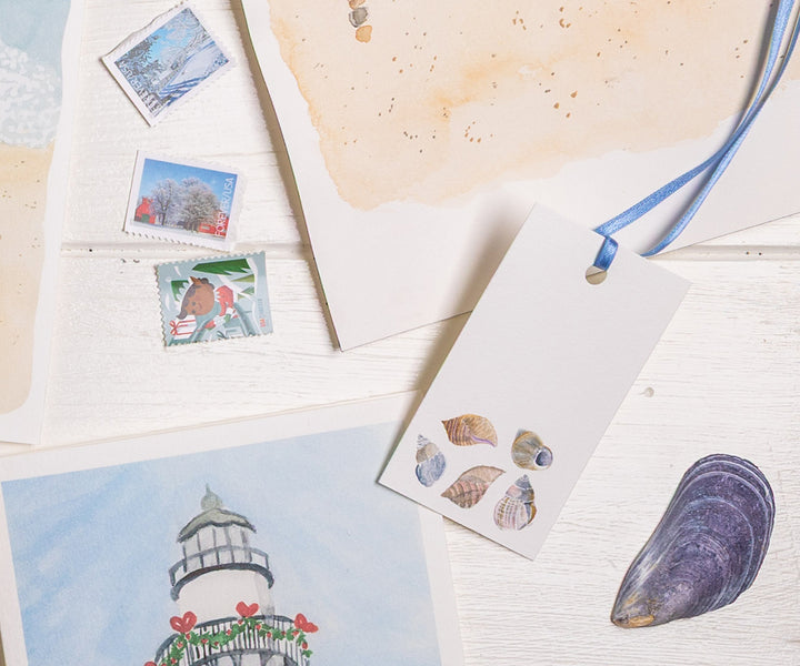Periwinkle Shells Gift Tags