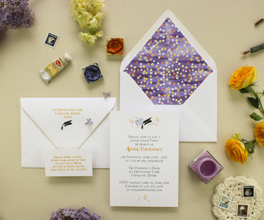 Hats & Stars Graduation Invitation