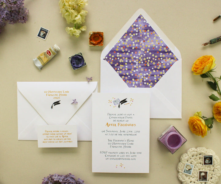 Hats & Stars Graduation Invitation