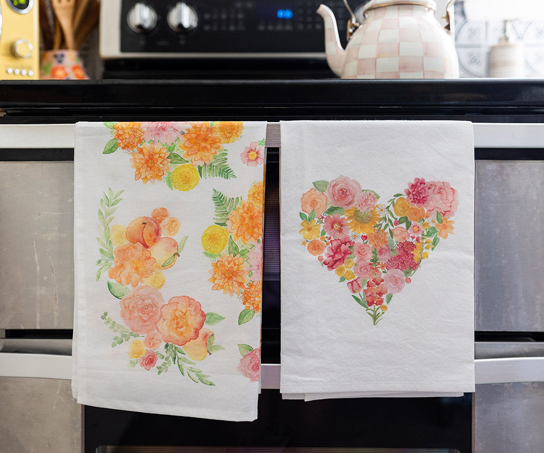 Heart Bouquet Tea Towel