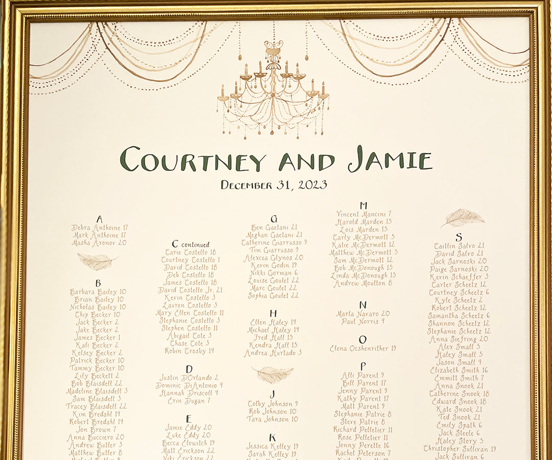 Hollywood Glam Seating Chart