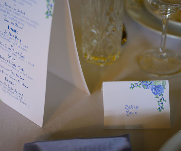 Hydrangea Blueberry place card by Brea McDonald