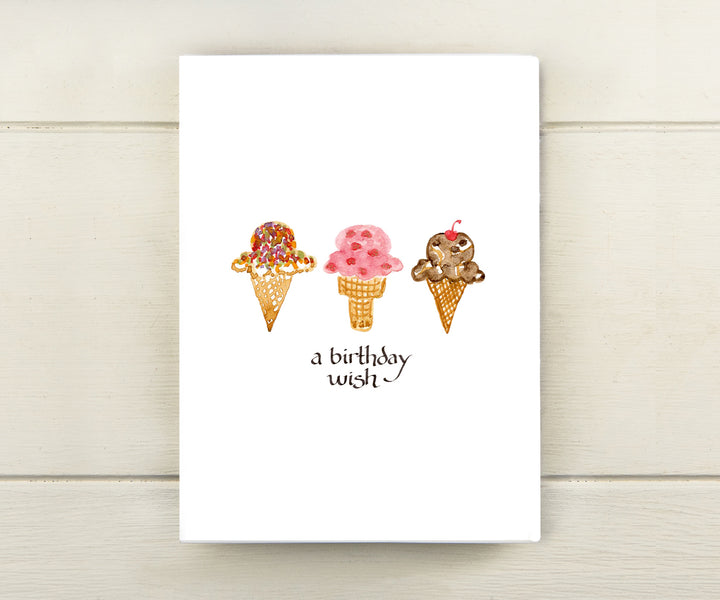 Ice Cream Cones Birthday Card
